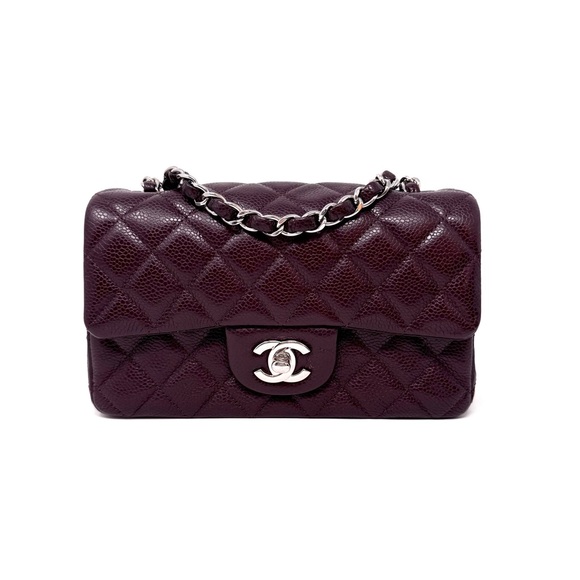 CHANEL Handbags - Chanel Caviar Classic Flap Mini Rectangular Burgundy Raisin Limited Edition